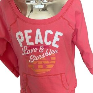 Old Navy Juniors Pink “Peace Love & Sunshine” Top